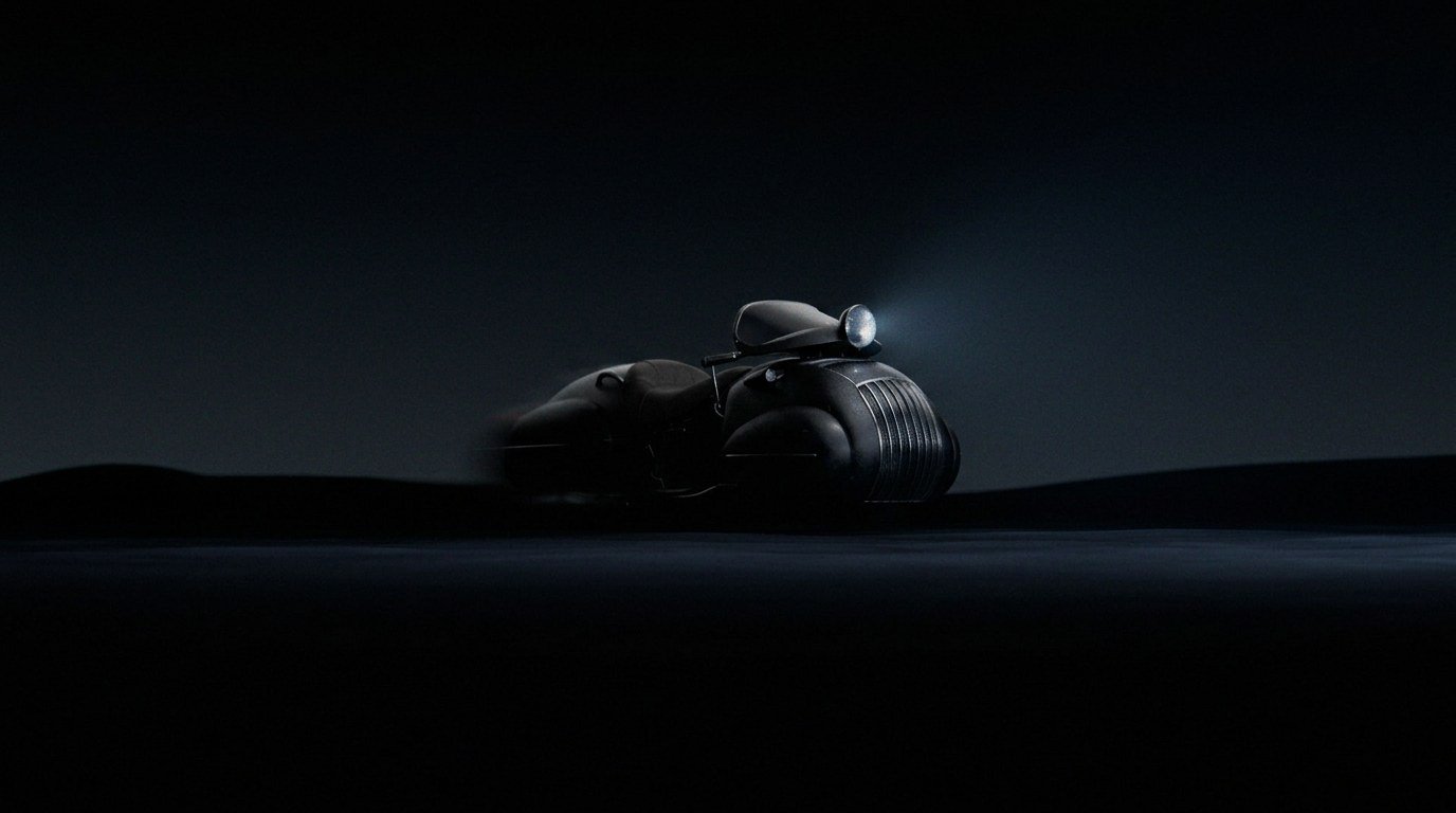 The same motorcycle in a dark night look